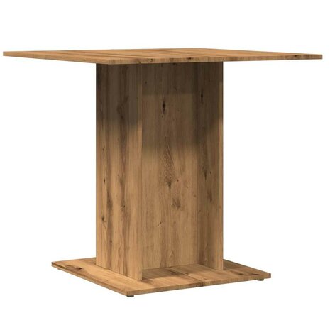 Eettafel 80x80x75 cm bewerkt hout artisanaal eikenkleurig 7