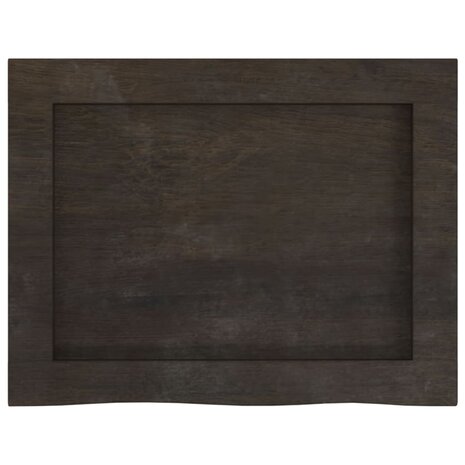 Wastafelblad 40x30x(2-6) cm behandeld massief hout donkerbruin 4