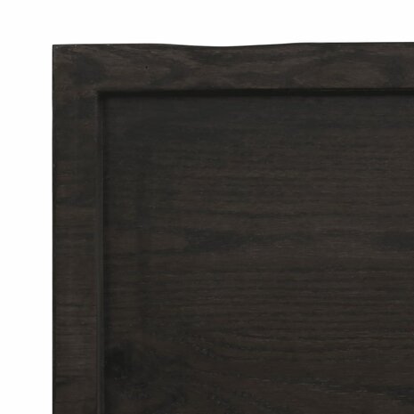 Wastafelblad 40x30x(2-6) cm behandeld massief hout donkerbruin 6