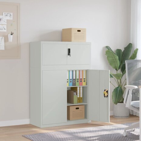 Archiefkast 90x40x130 cm staal lichtgrijs 1