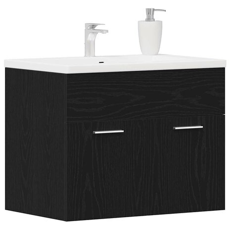 Wastafelkast 60x38,5x46 cm bewerkt hout zwart eikenkleurig 4