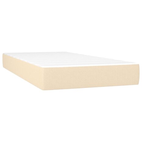 Boxspring met matras stof cr&egrave;mekleurig 200x200 cm 5