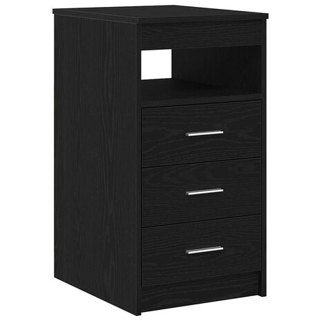 Ladekast 40x50x76 cm bewerkt hout zwart eikenkleurig 2