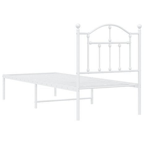 Bedframe met hoofdbord zonder matras metaal wit 75x190 cm 7