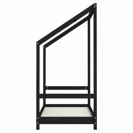 Kinderbedframe 70x140 cm massief grenenhout zwart 5