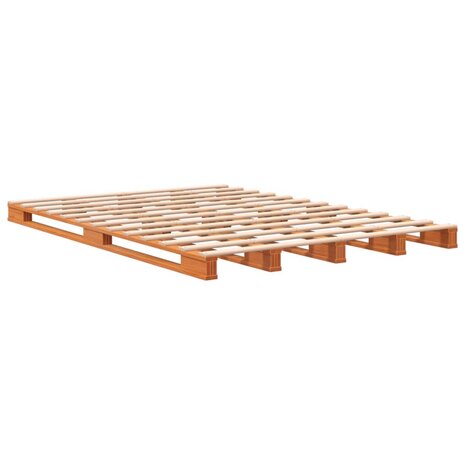Palletbed massief grenenhout wasbruin 140x200 cm 3