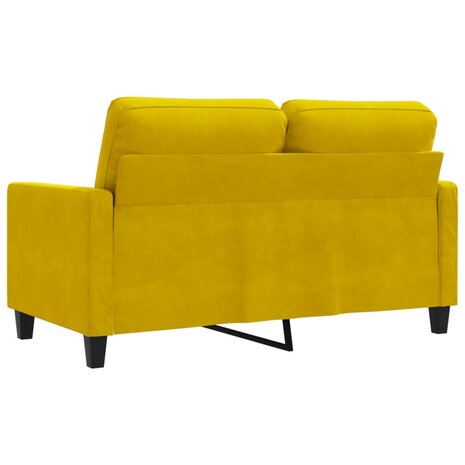 Tweezitsbank 120 cm fluweel geel 6