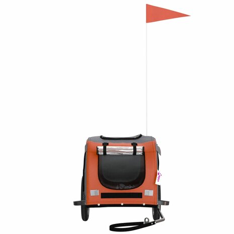 Hondenfietstrailer oxford stof en ijzer oranje en grijs 4