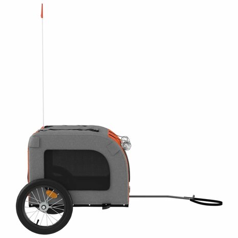 Hondenfietstrailer oxford stof en ijzer oranje en grijs 6