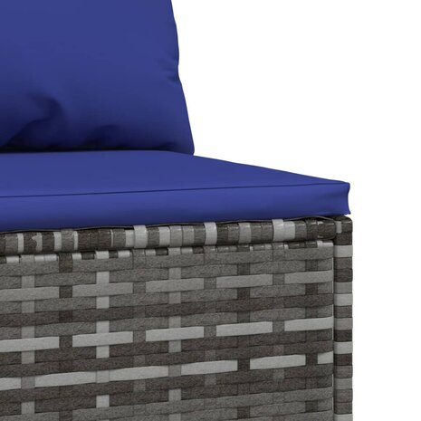 3-delige Loungeset met kussens poly rattan grijs 6