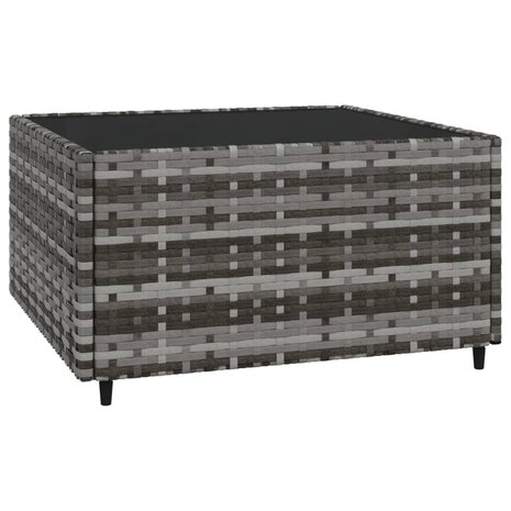 3-delige Loungeset met kussens poly rattan grijs 7