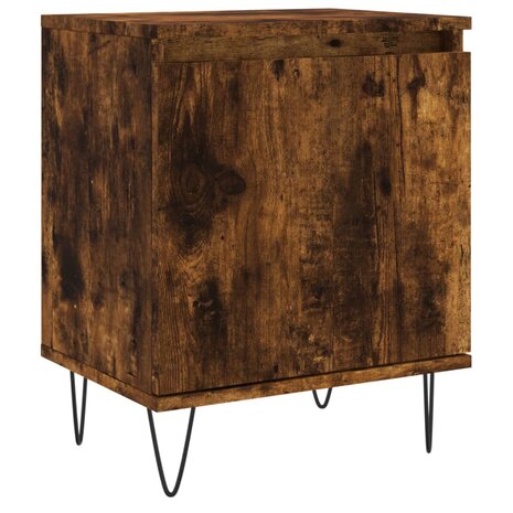 Nachtkastje 40x30x50 cm bewerkt hout gerookt eikenkleurig 2