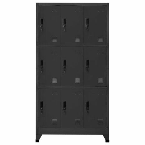 Lockerkast 90x45x180 cm staal antracietkleurig 2