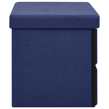 Opbergbank inklapbaar 76x38x38 cm kunstlinnen blauw 4