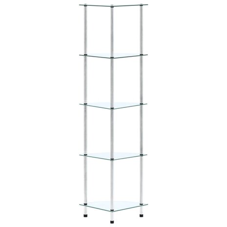 Kastje 5-laags 30x30x130 cm gehard glas transparant 2