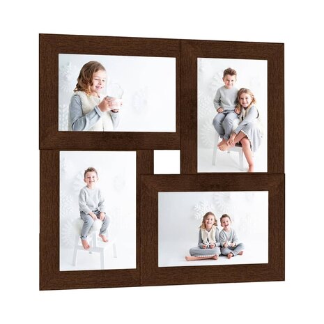 Fotolijst voor 4x(13x18 cm) foto MDF donkerbruin 1