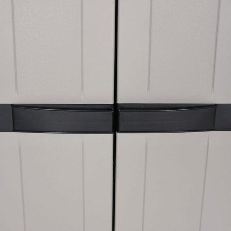 Tuinkast 65x37x165 cm polypropeen grijs en zwart 7