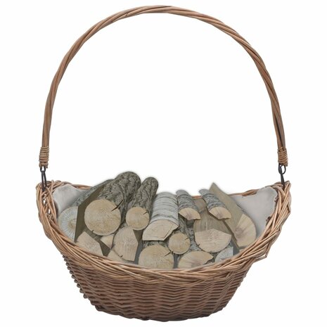 Houtmand met handvat 57x46,5x52 cm wilgenhout bruin 1