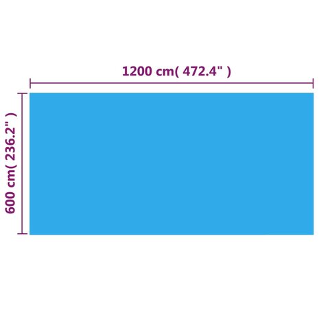 Zwembadhoes rechthoekig 1200x600 cm PE blauw 4