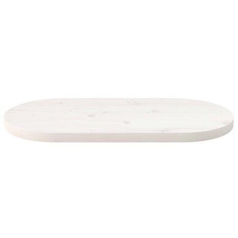 Tafelblad ovaal 60x30x2,5 cm massief grenenhout wit 3
