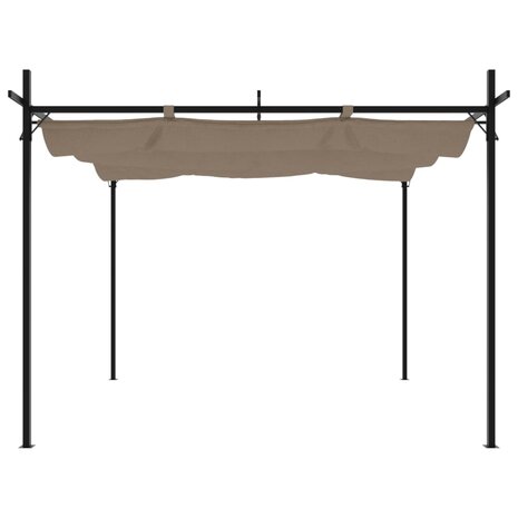 Pergola met uitschuifbaar dak 295x292x230 taupe 3