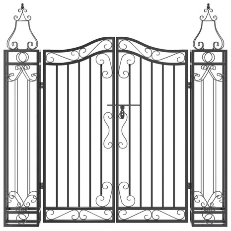 Poort 121x8x120 cm smeedijzer zwart  3