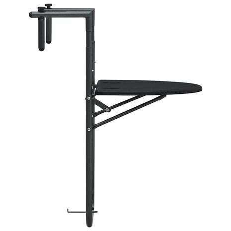 Balkontafel hangend 60x64x83,5 cm rattan-look kunststof zwart 3