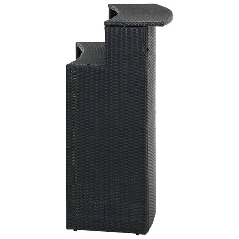 Tuinbartafel 120x55x110 cm poly rattan zwart 4