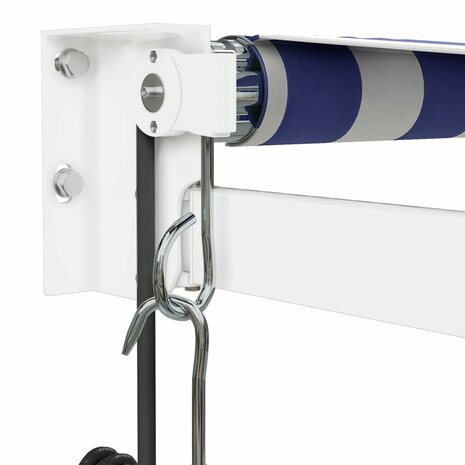 Luifel elektrisch uitschuifbaar 3,5x2,5 m blauw en wit 7
