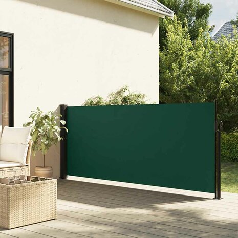 Windscherm uittrekbaar 117x300 cm donkergroen 1