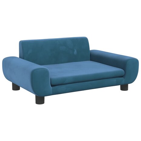 Kinderbank 70x45x33 cm fluweel blauw 2