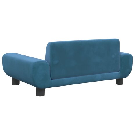 Kinderbank 70x45x33 cm fluweel blauw 5