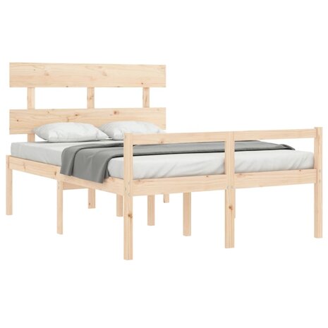 Seniorenbed met hoofdbord massief hout 4
