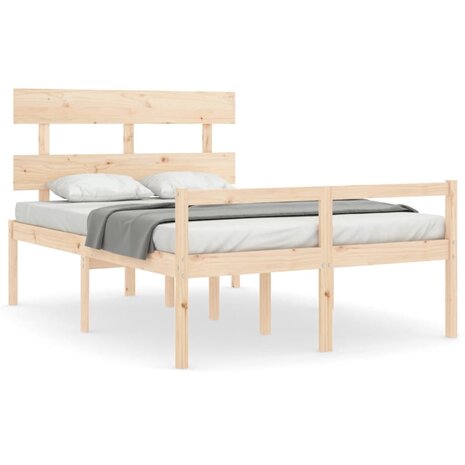 Seniorenbed met hoofdbord massief hout 140x200 cm 2