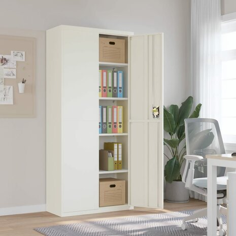 Archiefkast 90x40x200 cm staal wit 1