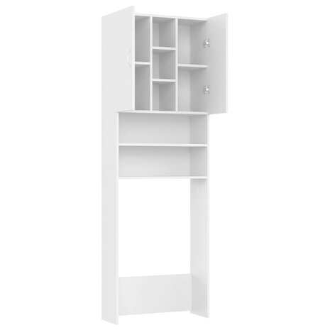 Wasmachinekast 64x25,5x190 cm wit 5