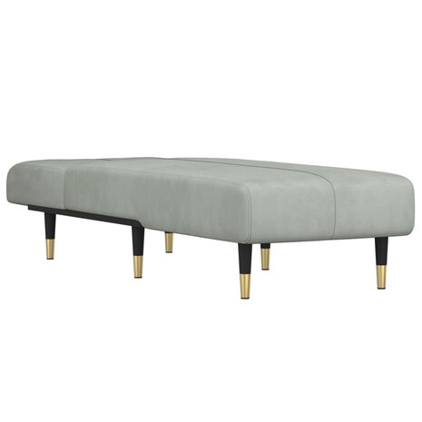 Chaise longue fluweel lichtgrijs 3