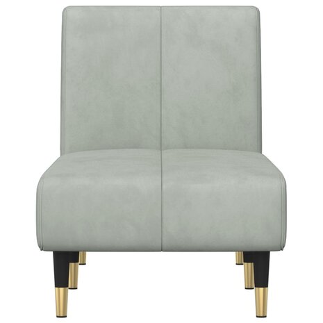 Chaise longue fluweel lichtgrijs 4