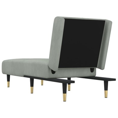 Chaise longue fluweel lichtgrijs 5