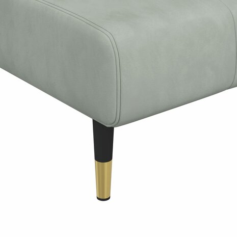 Chaise longue fluweel lichtgrijs 7