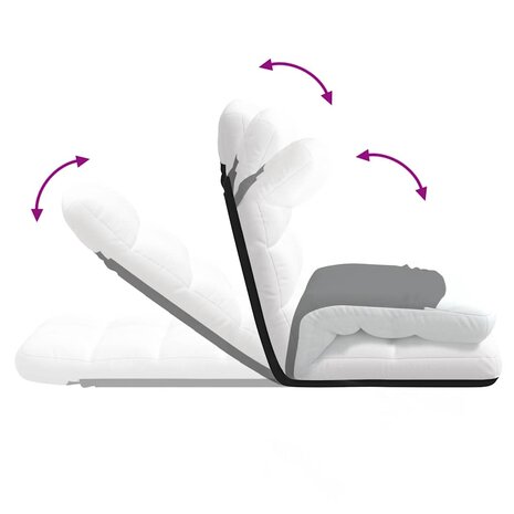 Vloerstoel inklapbaar 71x51x62 cm stof wit 7