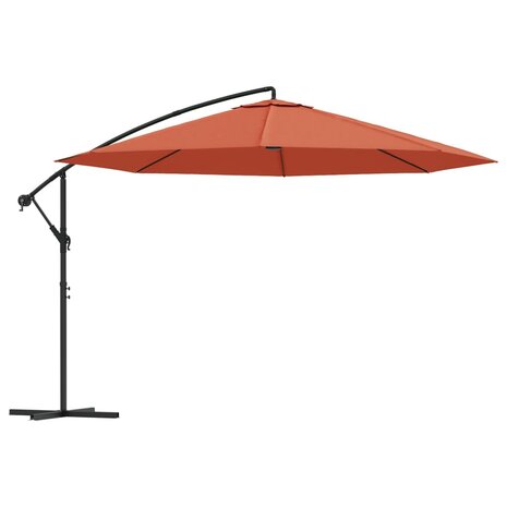 Zweefparasol met aluminium paal 350 cm terracottakleurig 2