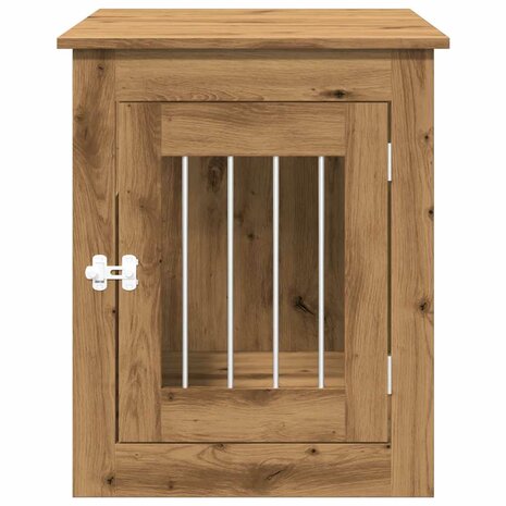 Hondenbench 55x75x65 cm bewerkt hout artisanaal eikenkleurig 4