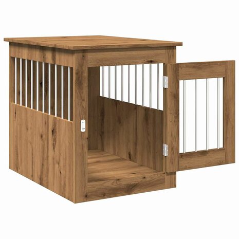 Hondenbench 55x75x65 cm bewerkt hout artisanaal eikenkleurig 5