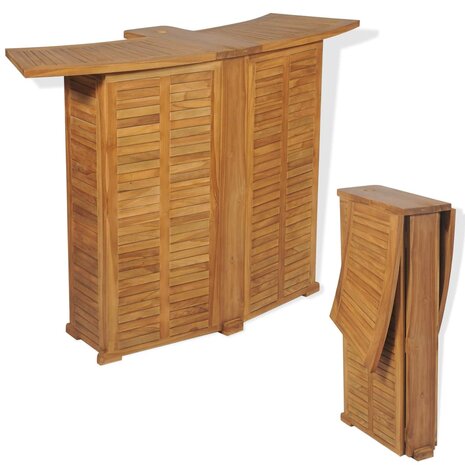 Bartafel inklapbaar 155x53x105 cm massief teakhout 1