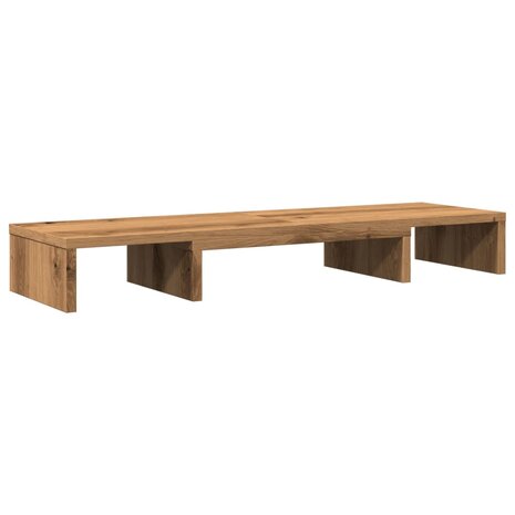 Monitorstandaard verstelbaar 80x24x10,5cm hout artisanaal eiken 2