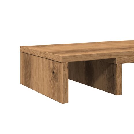 Monitorstandaard verstelbaar 80x24x10,5cm hout artisanaal eiken 7