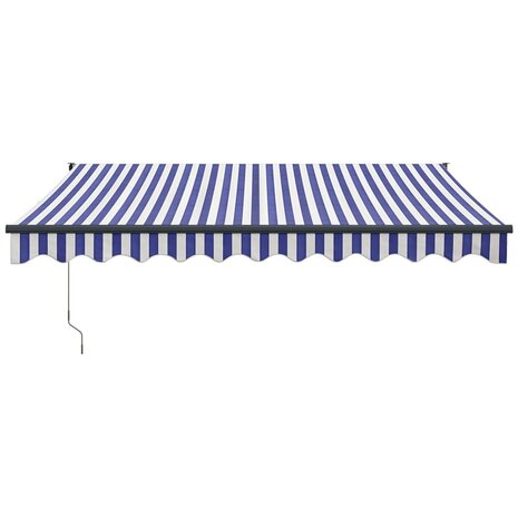 Luifel elektrisch uitschuifbaar 3,5x2,5 m blauw en wit 3