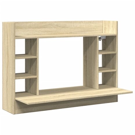 Wandbureau 105x48x75 cm bewerkt hout sonoma eikenkleurig 2