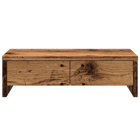Monitorstandaard met lades 50x27x15 cm bewerkt hout oud hout 4
